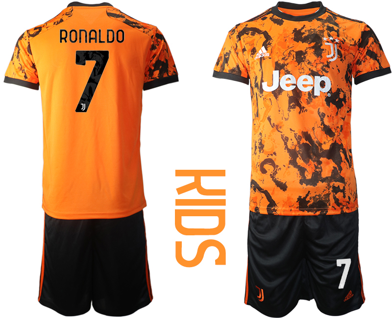 Youth 2020-2021 club Juventus away orange #7 Soccer Jerseys->customized soccer jersey->Custom Jersey